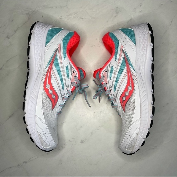 Saucony Cohesion 13 Women’s White Pink Blue Running Shoes Size 9 - Picture 4 of 8